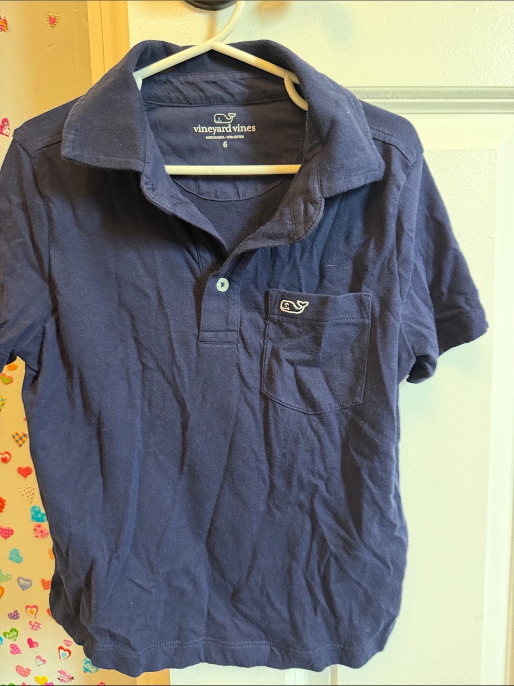 Vineyard Vines Boys Navy Pocket Polo